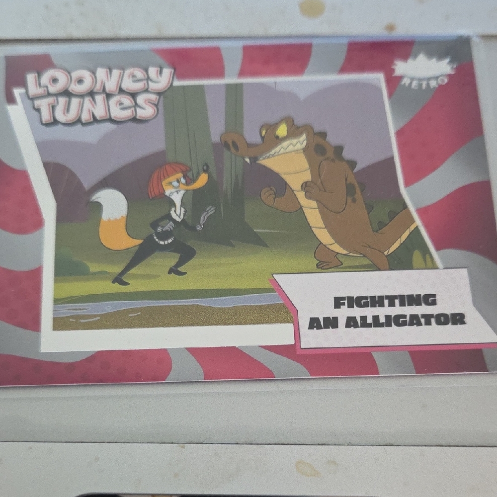 Looney Tunes Trading Card - Fighting an Alligator